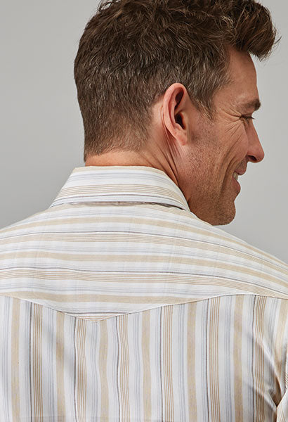 CL01-001-0144-0365 Roper Shirt L/S Snaps-Neutral Stripe