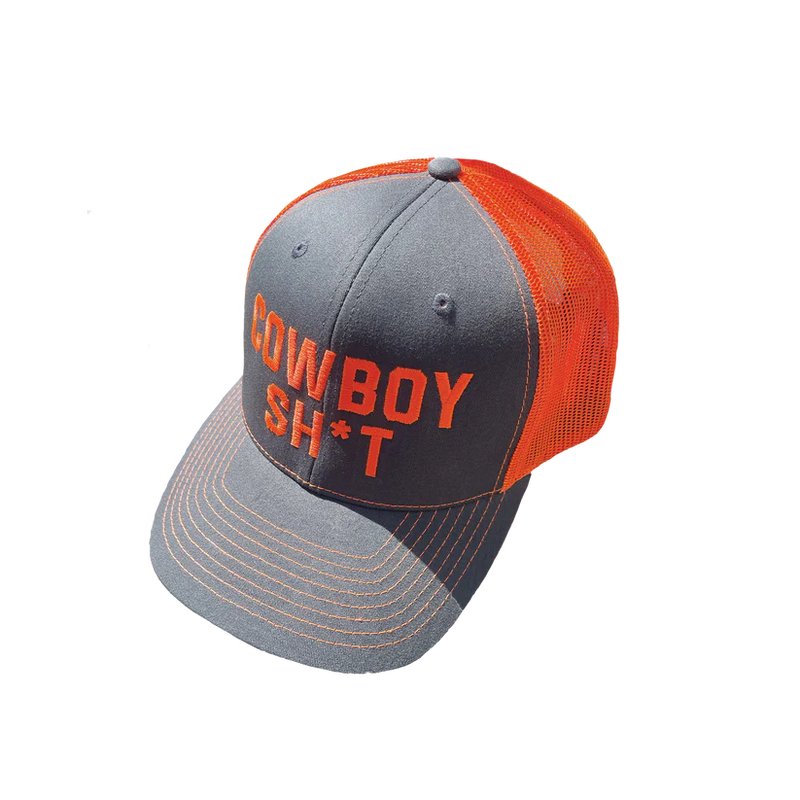 CL029 Cowboy Sh*t Cap- Curved Brim Edson Charcoal/Orange
