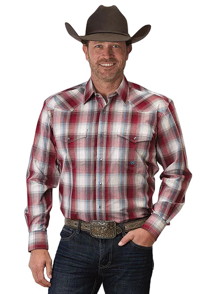 CL03-001-0278-2096- Roper Shirt L/S Snaps - Red Canyon Plaid