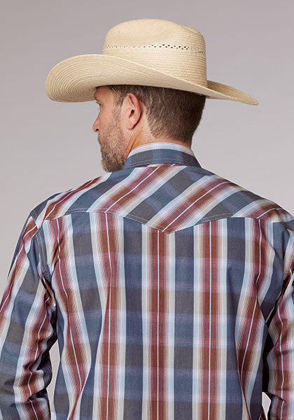 CL03-001-0278-4053- Mens Roper L/S Shirt Flag Ombre Plaid