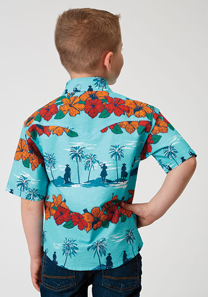 CL03-031-0064-0318 Boys Shirt S/S Hawaiian Print