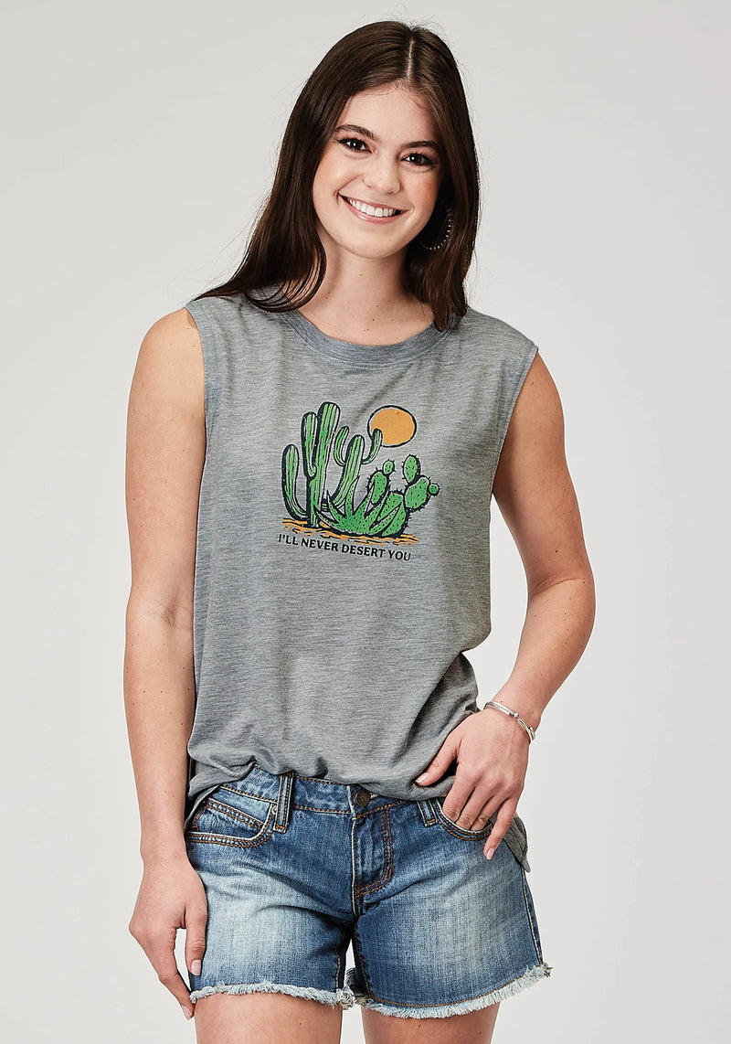 CL03-037-0513-2021-Grey Womens Roper Tank Top"I'll Never Desert You"