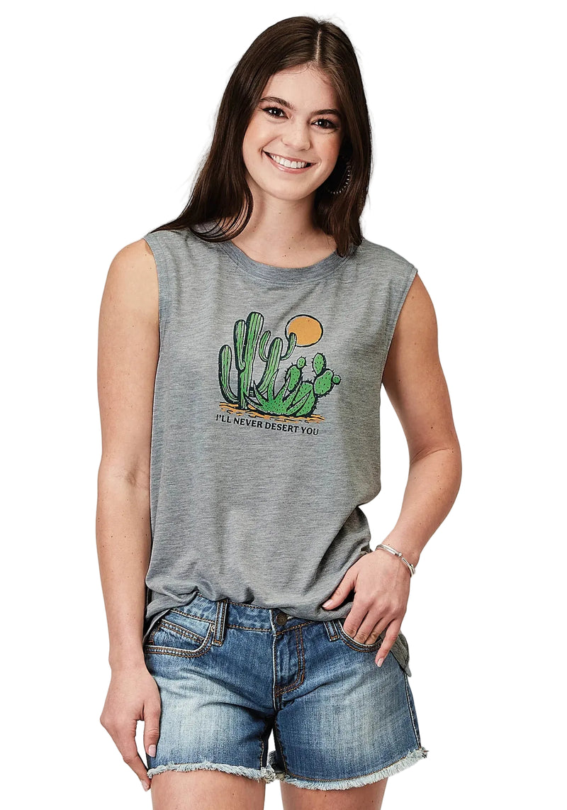 CL03-037-0513-2021-Grey Women's Roper Tank Top "I'll Never Desert You"