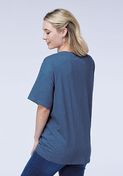CL03-039-0513-4028 -Blue Womens Oversize T-Shirt Hat & Boot