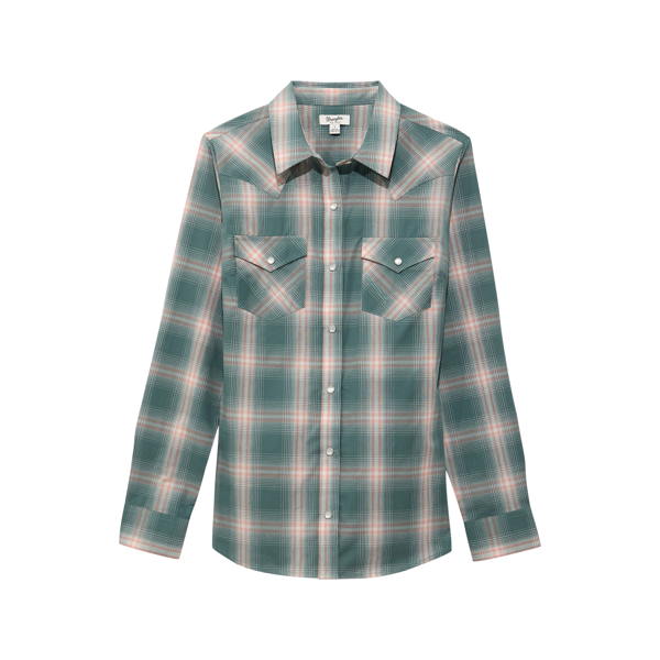 CL112375200 Multi Wrangler Women's L/S Button Snap- Plaid