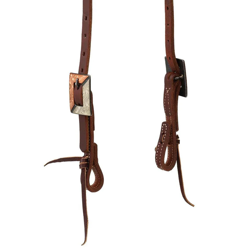 TK10010-01-29 Headstall Sliding Ear Co/Slvr Square Buckle