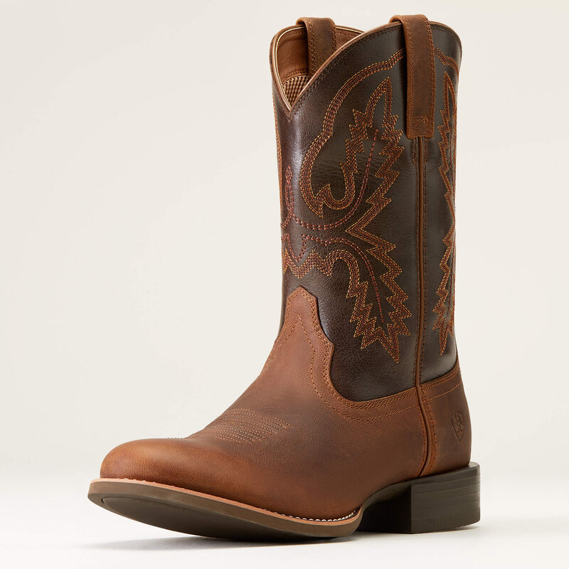 CL10046871-Ariat Men's Sport Cowboy Boot - Stratten Sorrel Crunch Brown