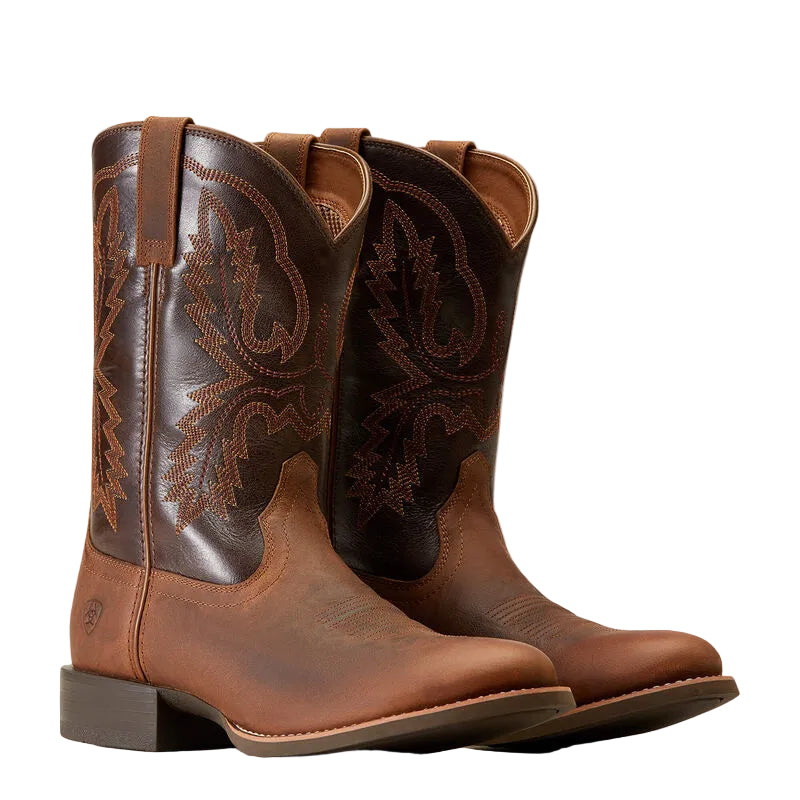 CL10046871-Ariat Men's Sport Cowboy Boot - Stratten Sorrel Crunch Brown