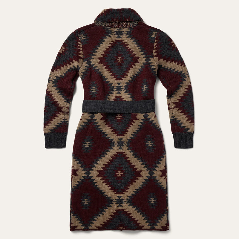 CL11-027-0539-7054-M-Wine Women's Aztec Sweater Duster