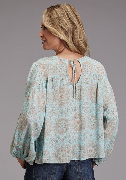 CL11-050-0590-2015 Womens Floral Rayon Blouse L/S