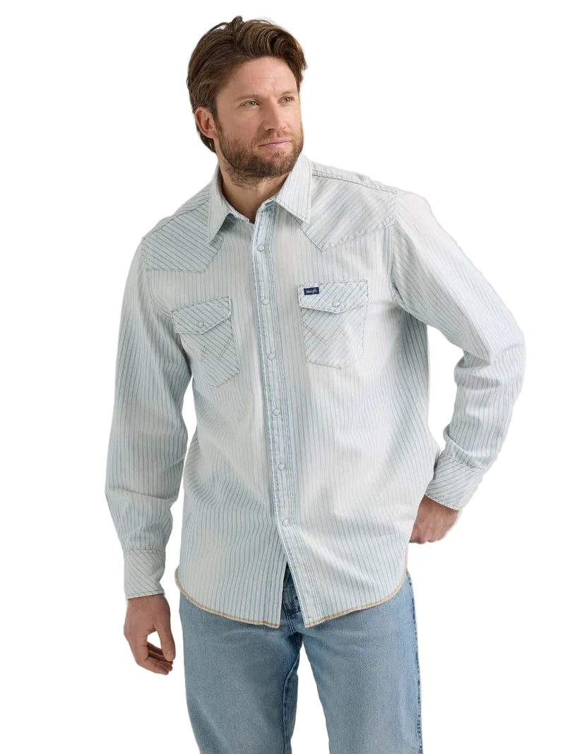 CL112353270 Wrangler Mens Shirt L/S Vintage Classic Fit Stripe