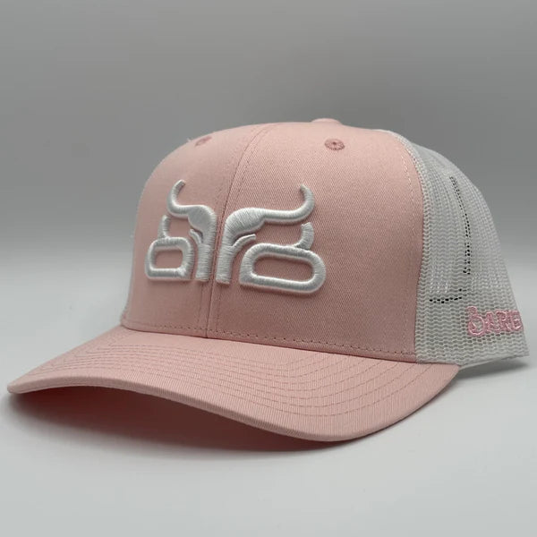 CLCAP4--Pink/Wht Baredown Cap Curved