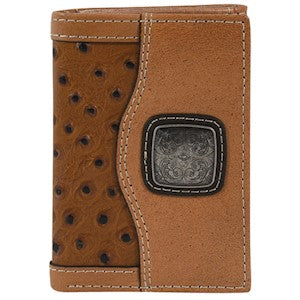 HG22054765W10 Justin Trifold Wallet ostritch w/SQ Concho