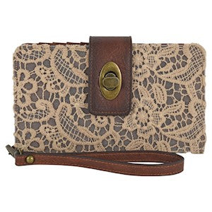 BG22104516W Justin Ladies Wallet Tan Lace