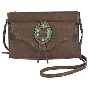 BG22108795 Justin Shoulder Bag Brown w/ Concho
