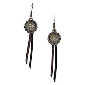 BG22120EJ1 Earrings-Concho w/Suede Accents