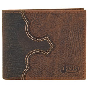 HG22125842W4 Wallet - Justin Bifold Wallet Weathered Leather W/Yoke Detail