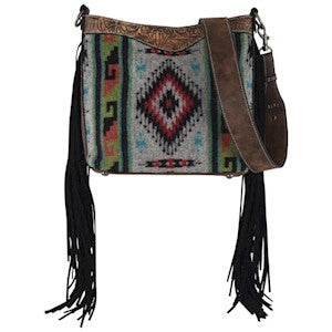 BG23123542 Purse -Justin Ladies Southwestern Blanket w/Tooling