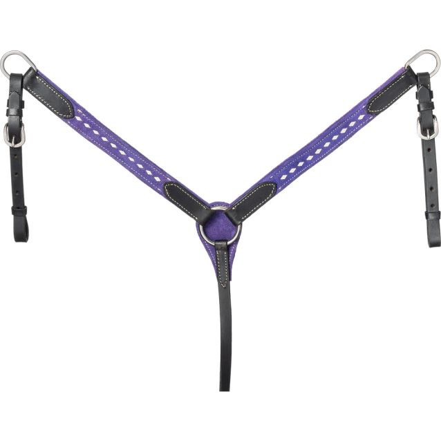 TK41-1005P-10 Breastcollar Pony Buckstitch Suede - Purple