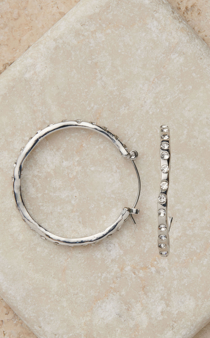 BG30326 Silver Sparkly Hoops
