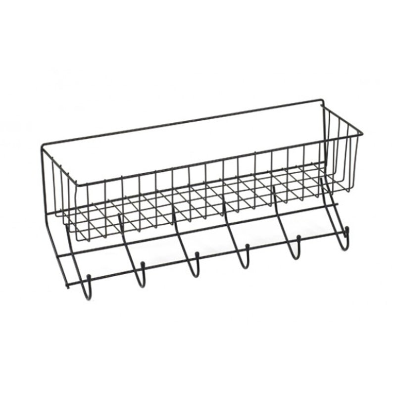 TK468834 Wire 6-Hook Tack Rack with Basket