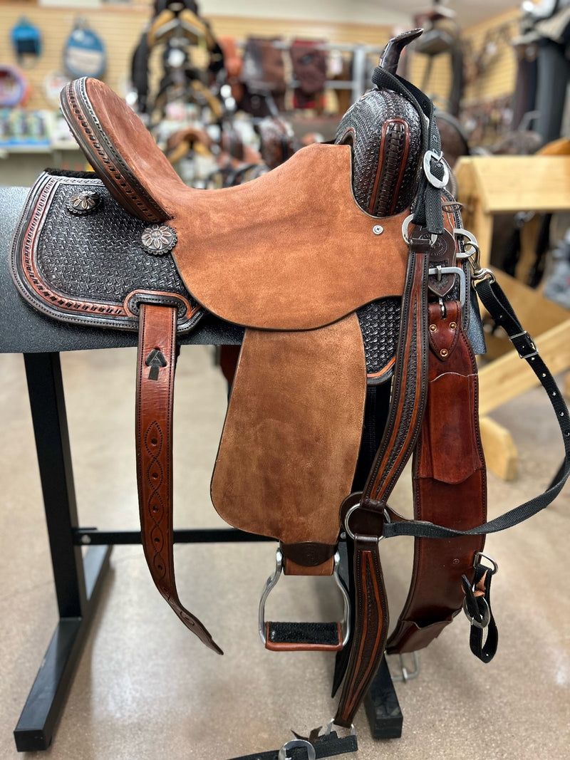 TK50046 NORTH ROCK Barrel Saddle 14" 1/4 Tooled