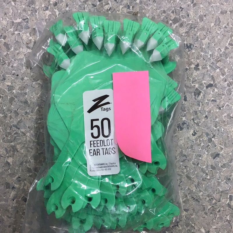 ACZFDLOT--Green Z Feedlot Tags (50/pkg)