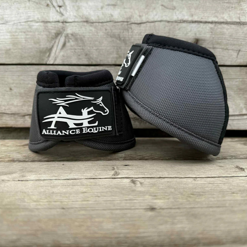 TKNO-TURN-Grey-Large Alliance Equine No-Turn Bell Boots