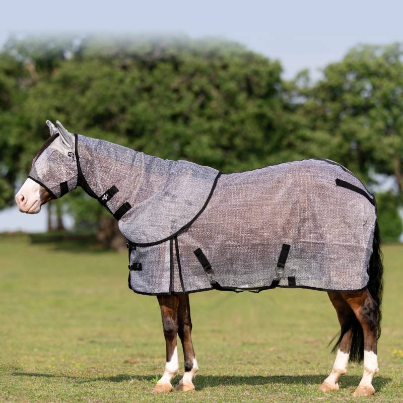 TKPCFS-74-76" Fly Sheet Professional's Choice w/Neck Cover - Gry/Blk