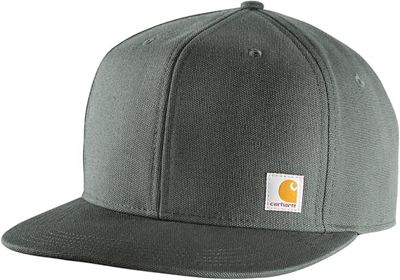 CLAH1604--Grey Cap - Carhartt Firm Duck Flat Brim