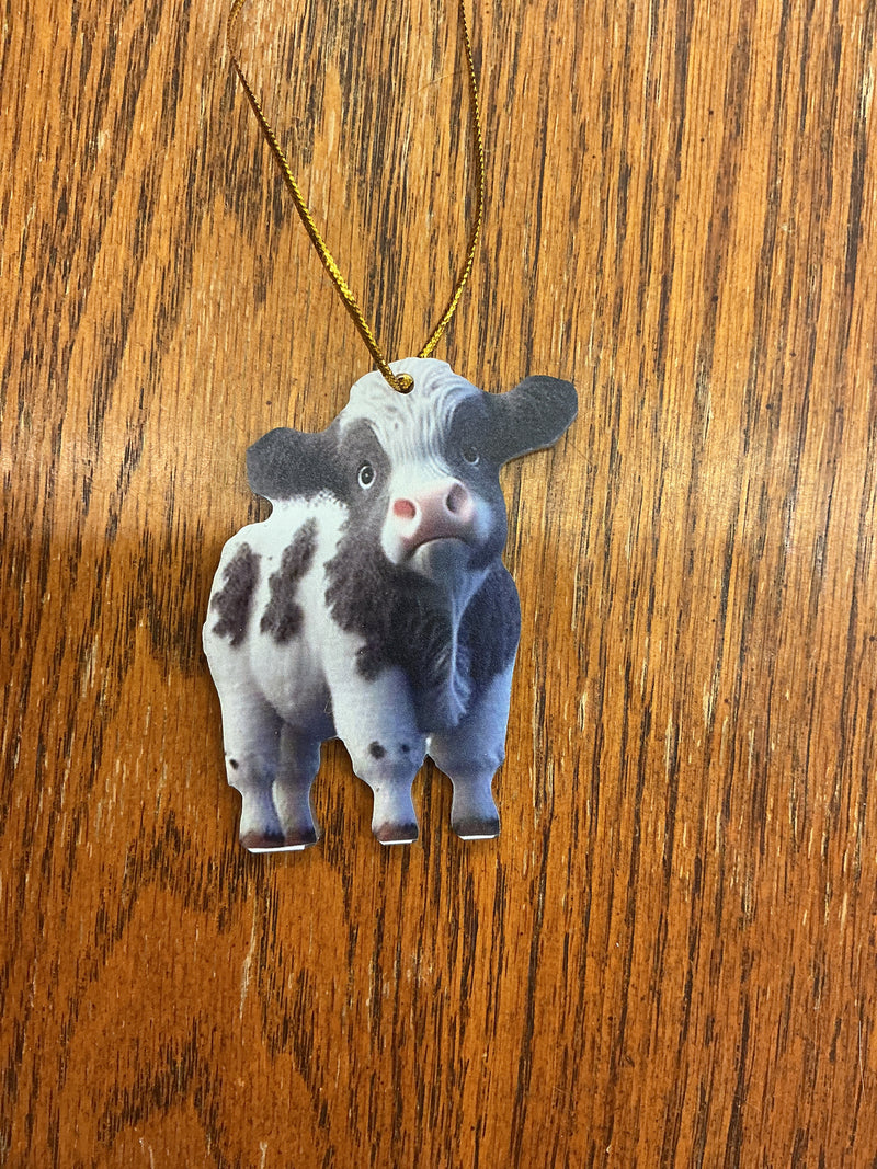 BGCOWORN--6 Ornament - Holstein Cow Fuzzy