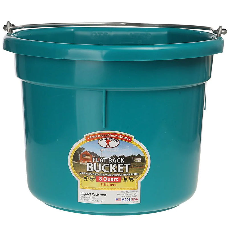 AC115-4-Teal Bucket Flat Back 8qt P8FB