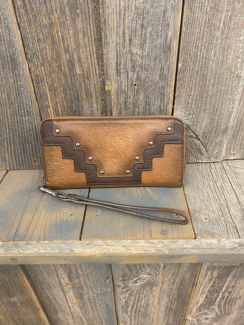 BG2510202151 Wallet- Brown w/ Silver Studs