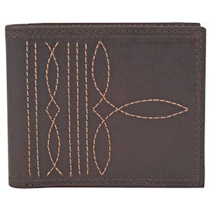 BG22125842W3 Wallet BROWN W/BOOT STITCH DETAIL