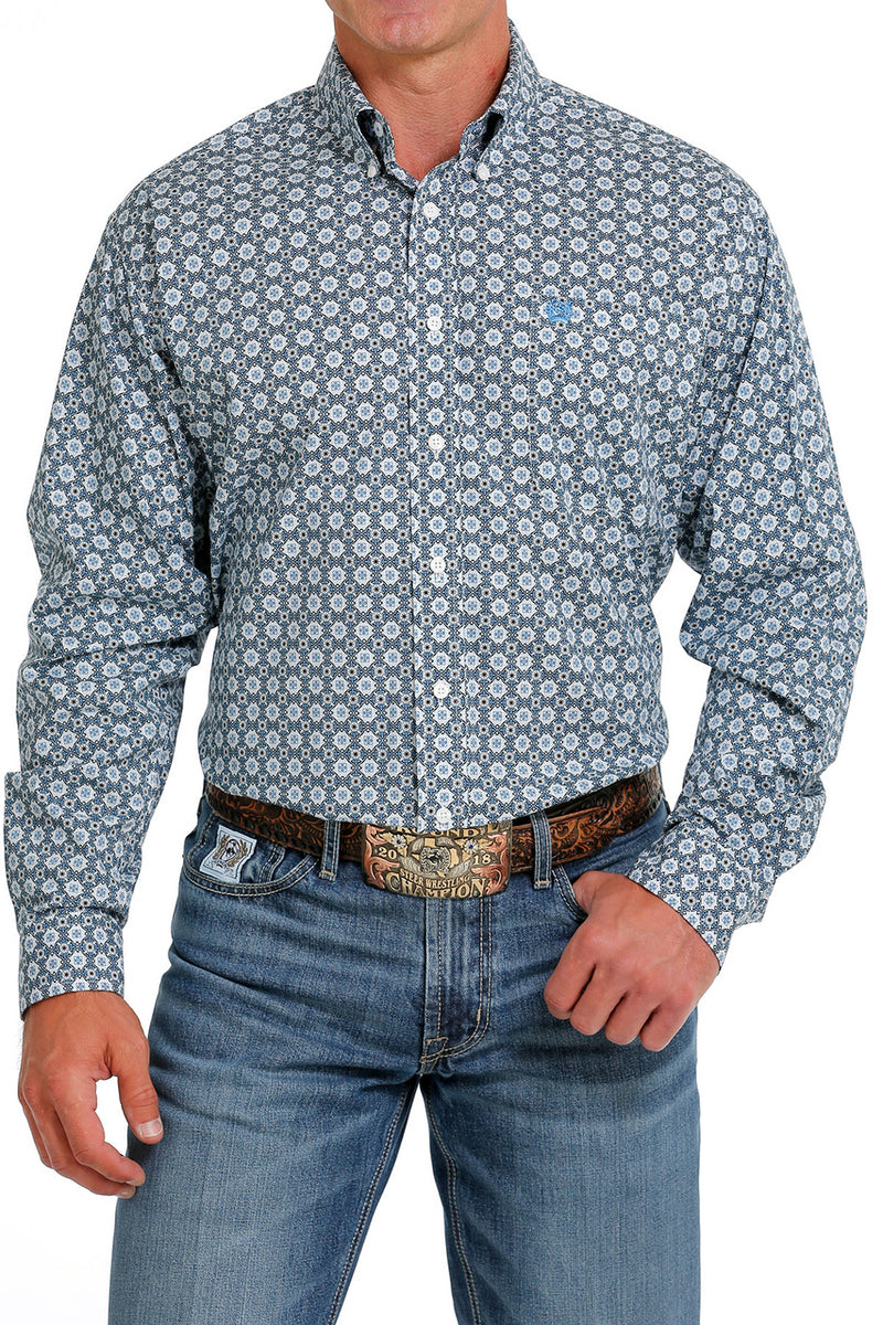 CLMTW1105628 Men's Cinch L/S Button Geo Print