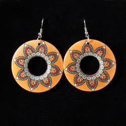 BG3053597 Earings Wooden Round Multi Colored