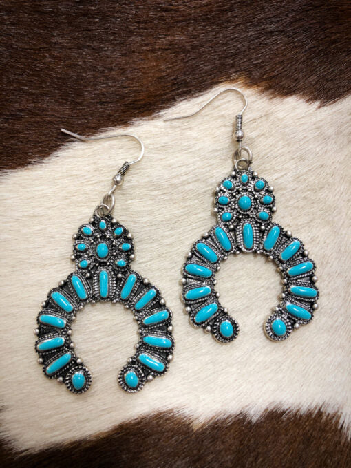 BGAER5558 Earrings- Turquiose Western Blossoms