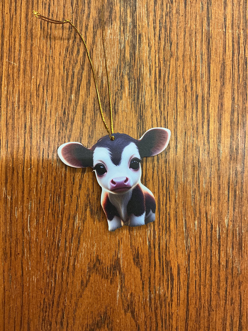 BGCOWORN--8 Ornament -Black/White Cow