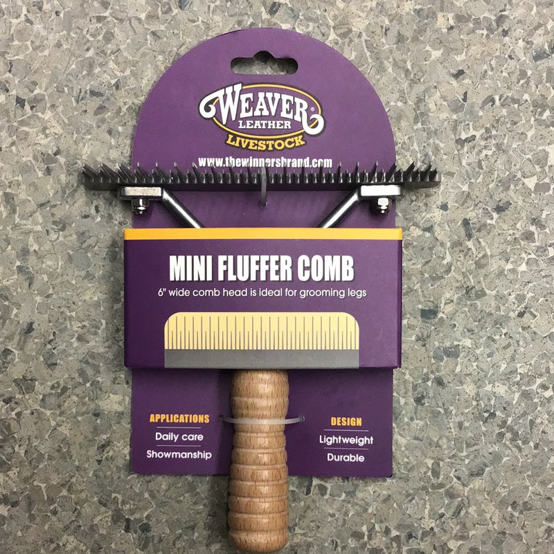 AC65266-88 Comb Mini Blunt Fluffer 6" Wood Handle