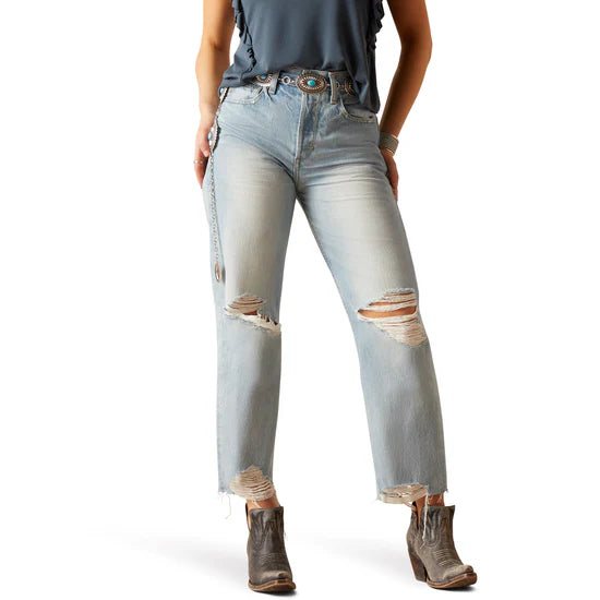 CL10045187 Ariat Ladies Jeans High Rise Tommy Straight - Mykonos