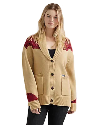 CL112356699 Wrangler Ladies Cardigan- Long Live Cowboys
