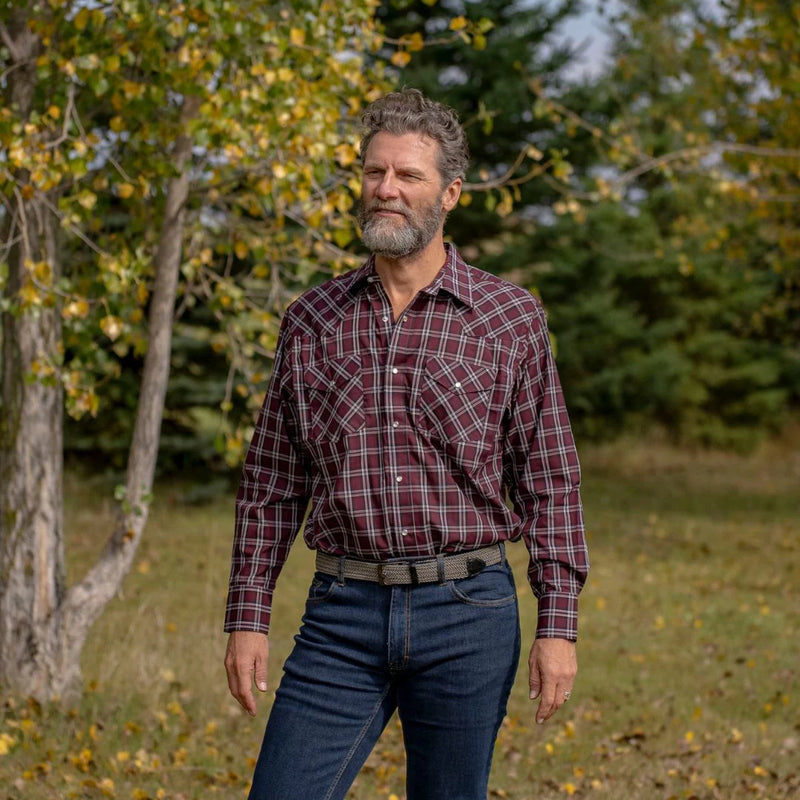 CLI30D02 Crrnt MWG Mens L/S Snap Shirt - Plaid