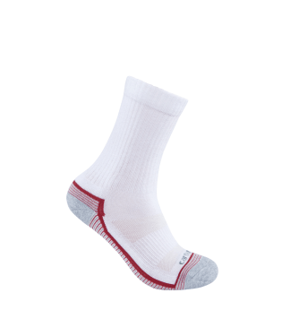 CLSC6423W-L Socks Womens- Force Midweight Crew Sock - White/Gry/Rd