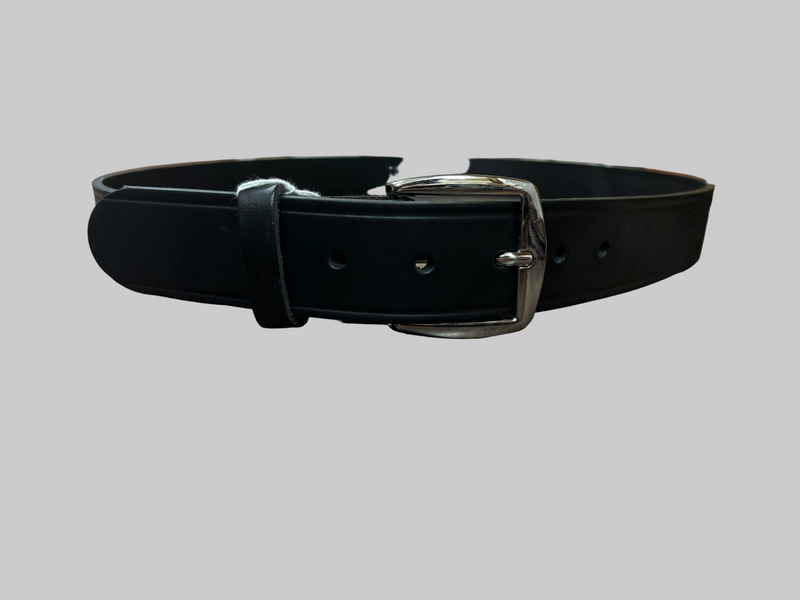 CLBELT-T1E Black Men's Plain Leather Belt