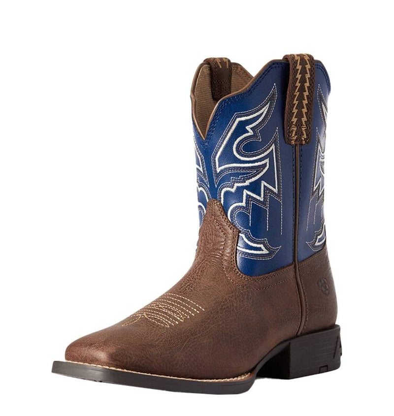 CL10038333-6-Choc/Nav Ariat Youth Wide Square Toe Boot "Sorting Pen"