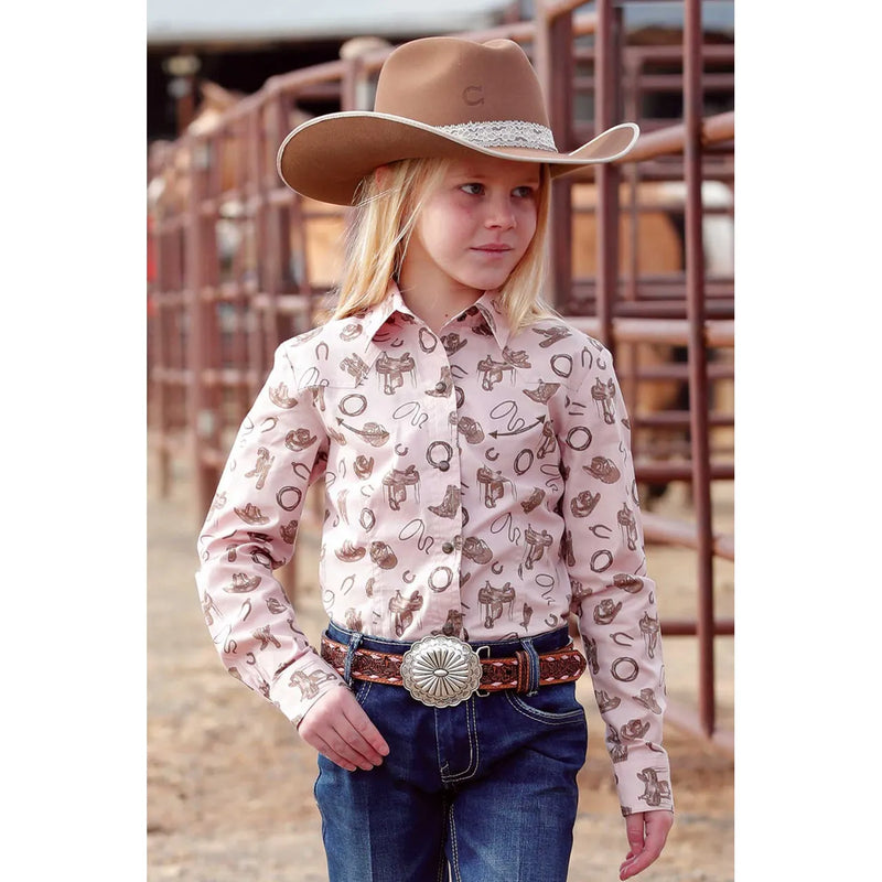 CLCTW3370031 PNK Girls L/S Pink Print - Boots/Ropes