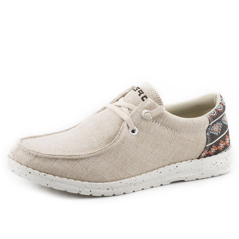 CL09-021-1793-3012TA-Multi Ladies Tan Canvas with Multi Heel