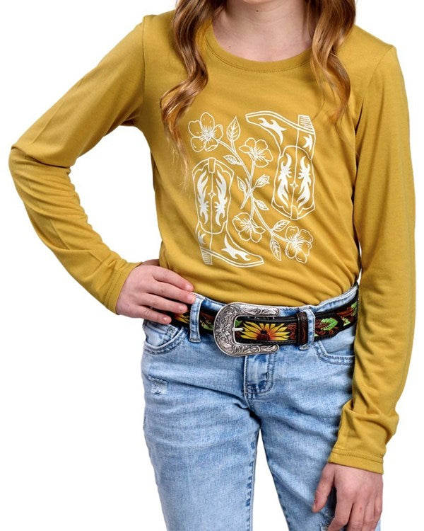 CL03-009-0513-1206 Girls Roper L/S Shirt w/ Cowboy Boots