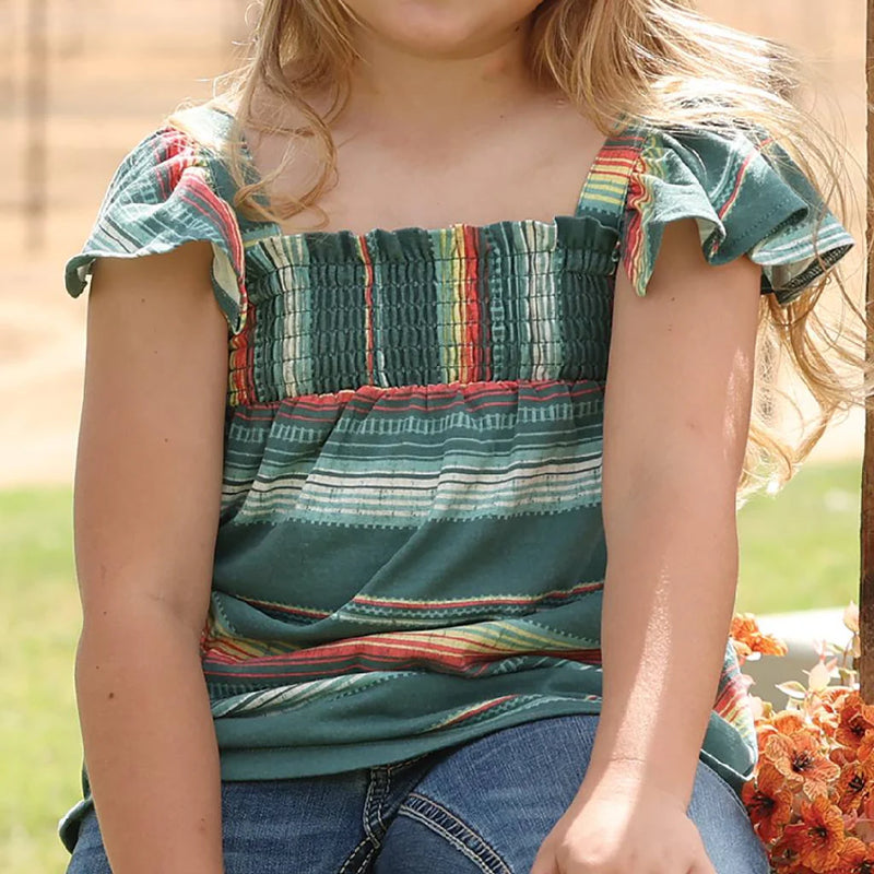 CLCTK8006002 GRN Girls Tank Top "Green Astec"