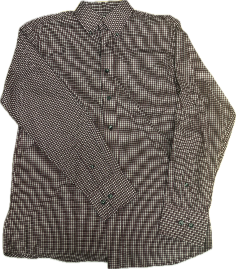 CL112352378-S-Burgundy Men's Riata Button Shirt L/S Asst Plaid